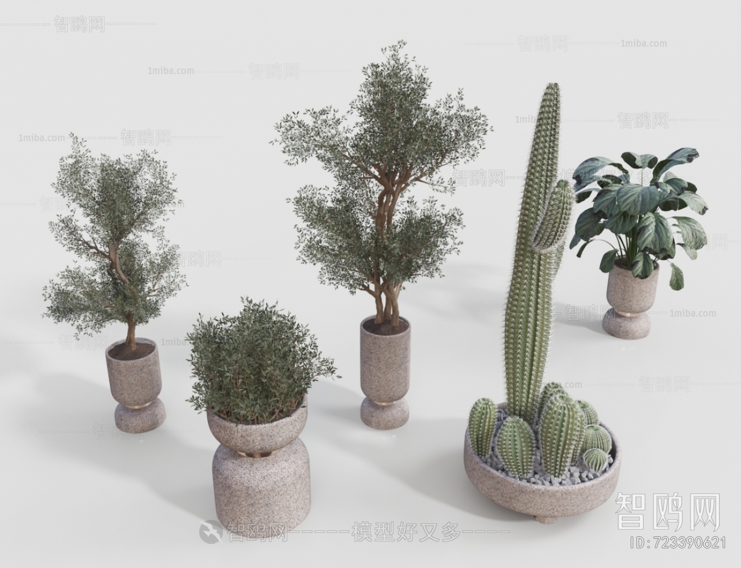 Modern Ground Green Plant Potted Plants