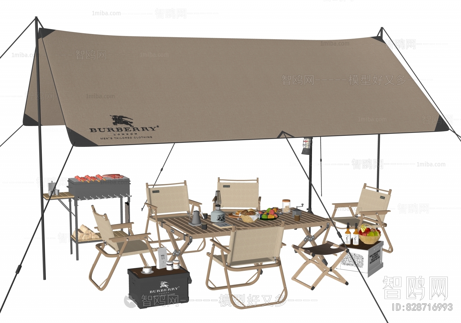 现代户外露营帐篷桌椅组合
