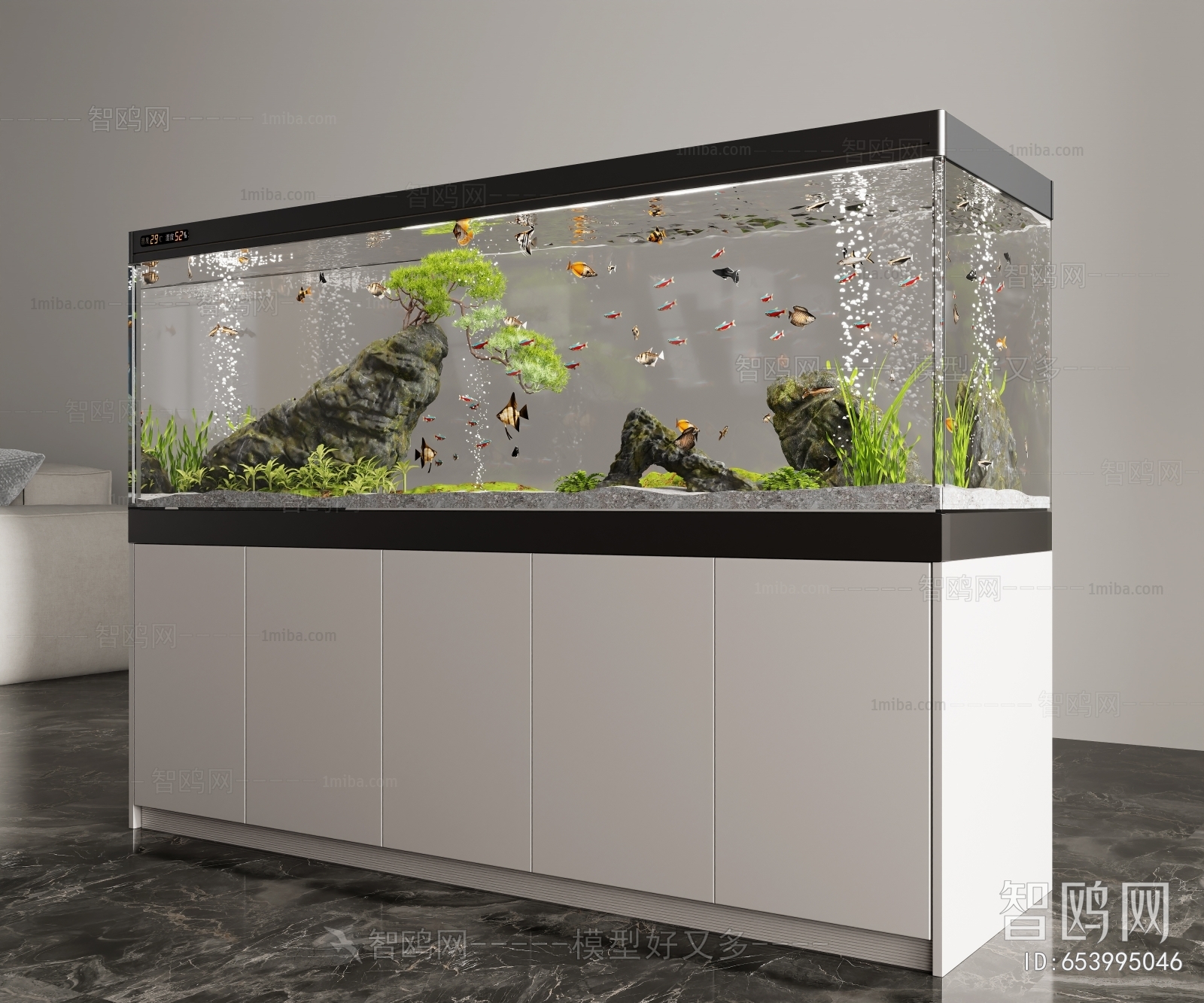 【现代玻璃鱼缸3d模型】建E网_现代玻璃鱼缸3d模型下载[ID:109270360]_打造3d现代玻璃鱼缸模型免费下载平台