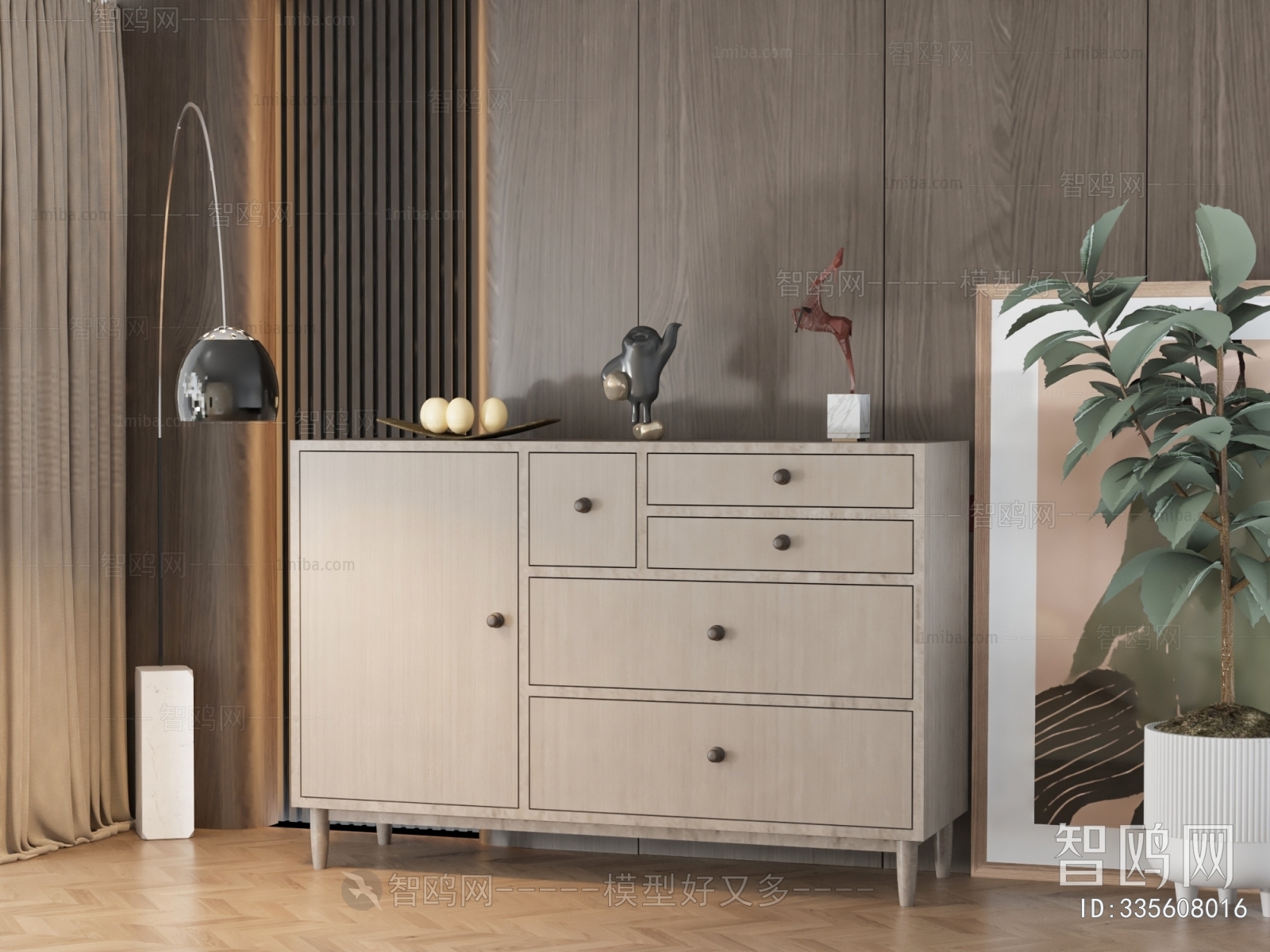 Modern Nordic Style Entrance Cabinet