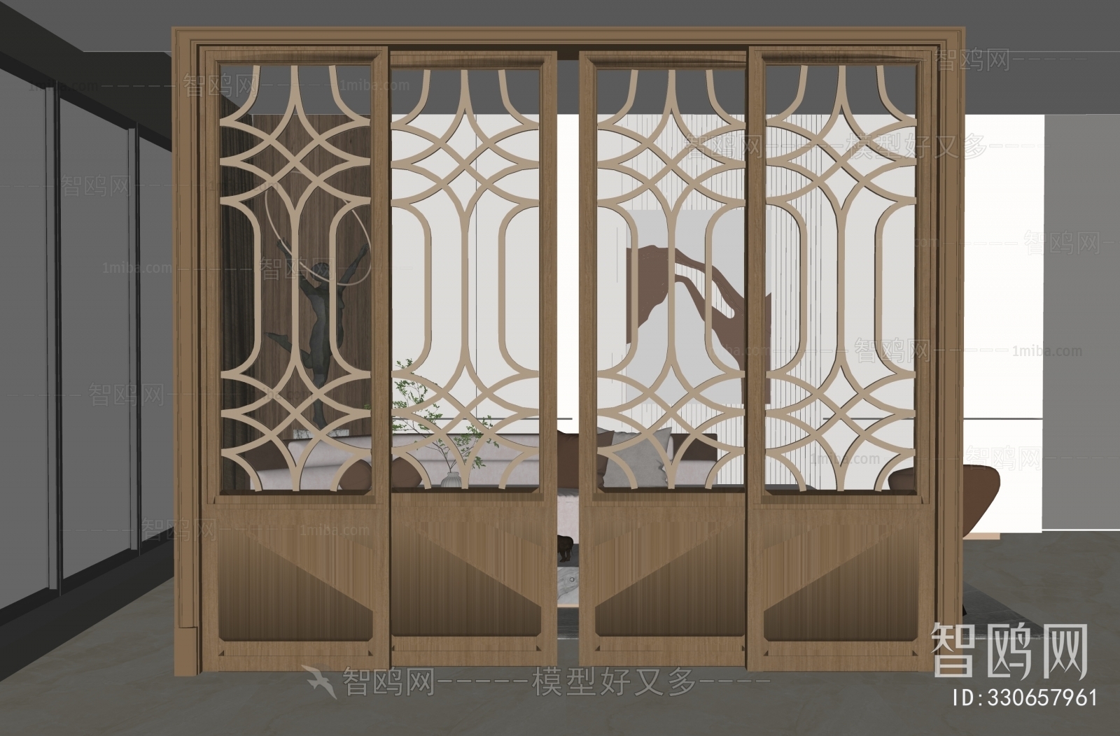 New Chinese Style Sliding Door