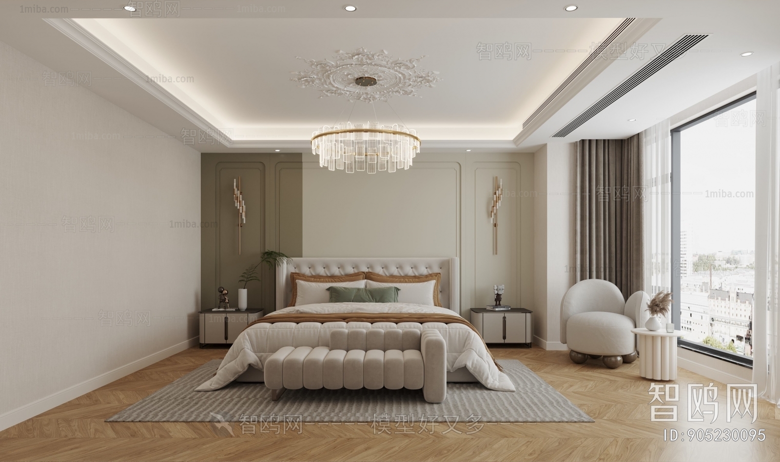 Simple European Style Bedroom