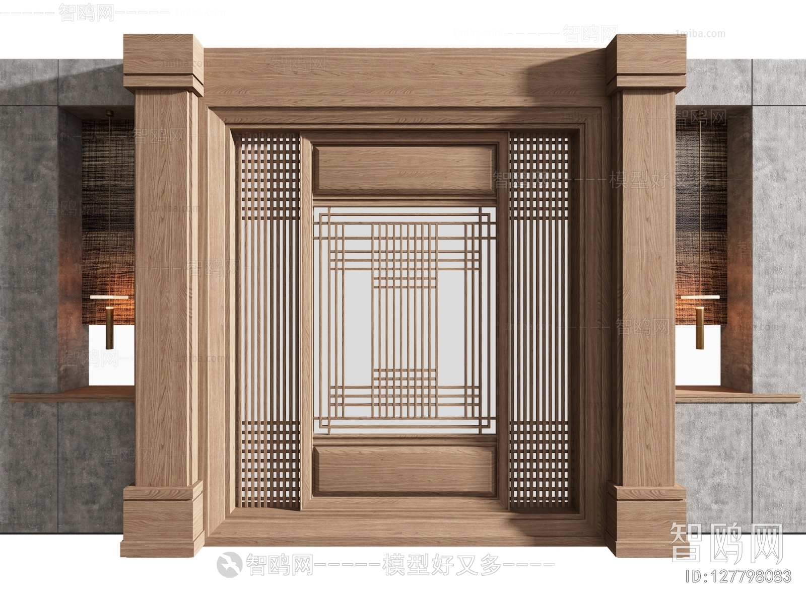 New Chinese Style Wooden Screen Partition