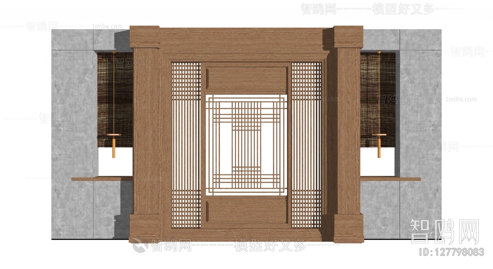 New Chinese Style Wooden Screen Partition