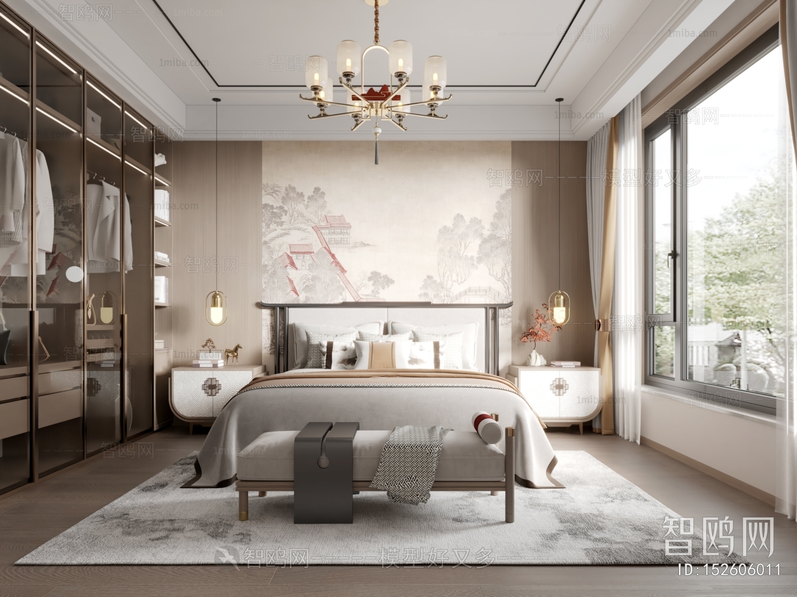 New Chinese Style Bedroom