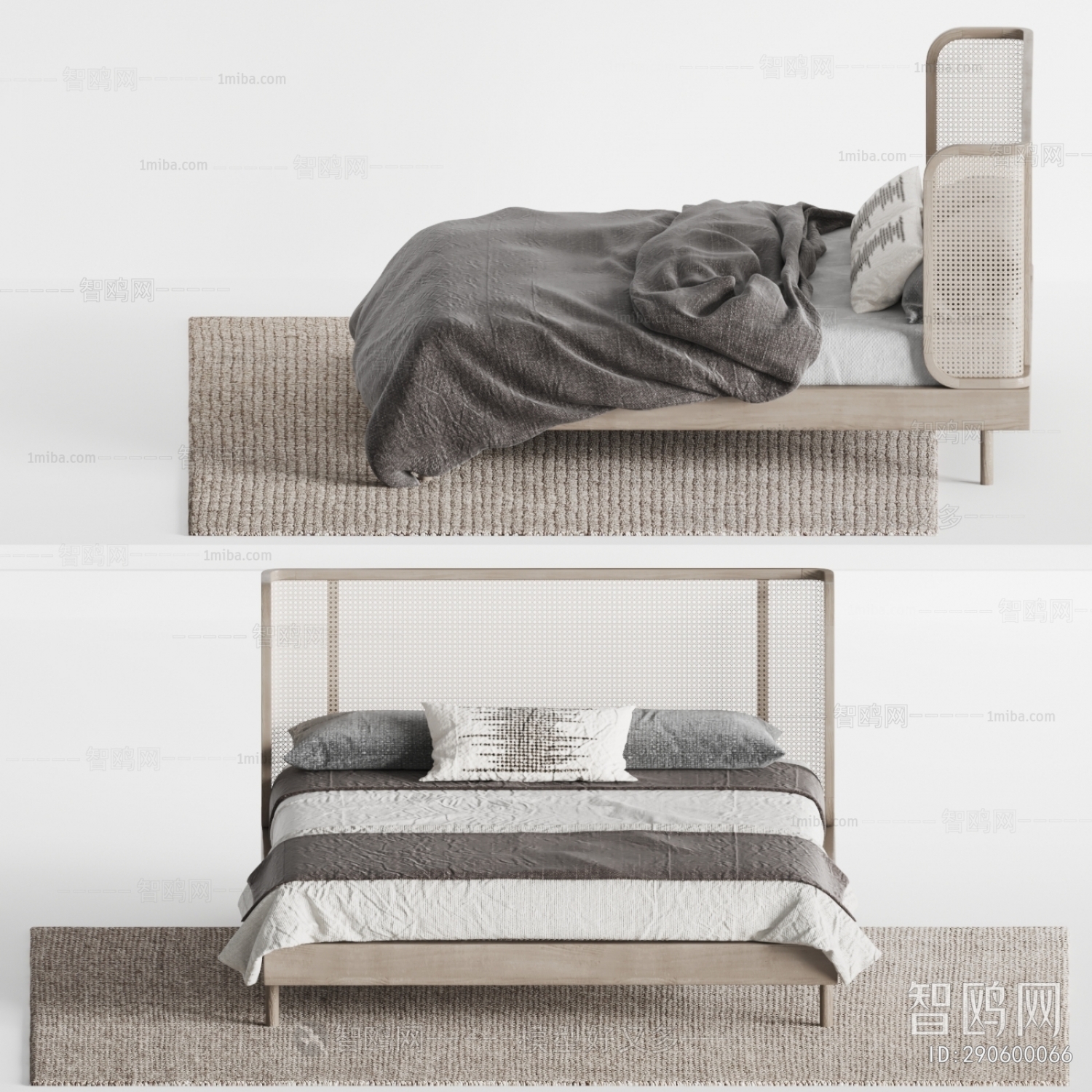 Wabi-sabi Style Double Bed