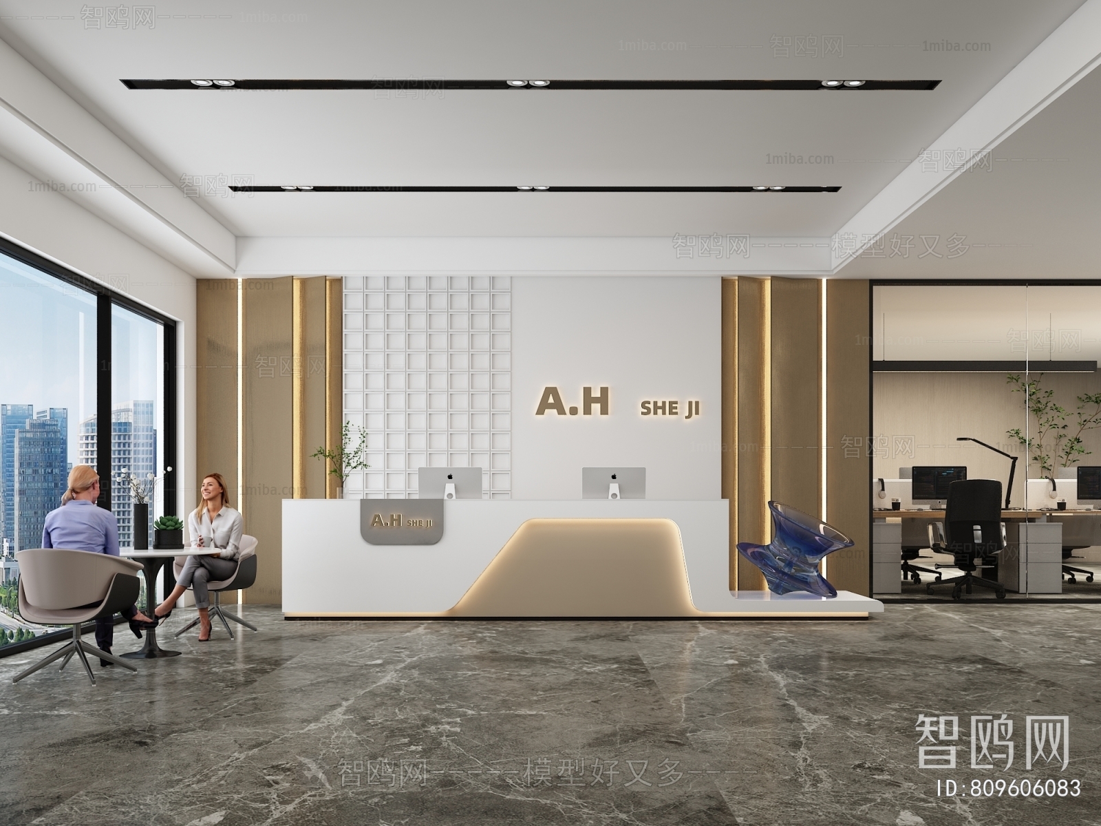 Modern Office Reception Desk