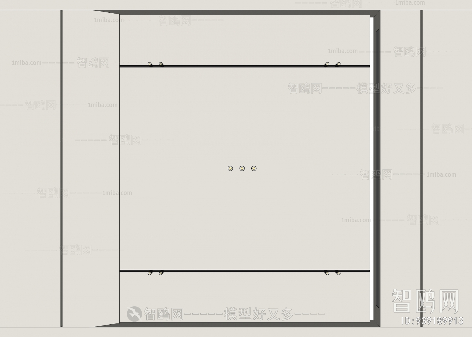 现代天花吊顶3D模型下载