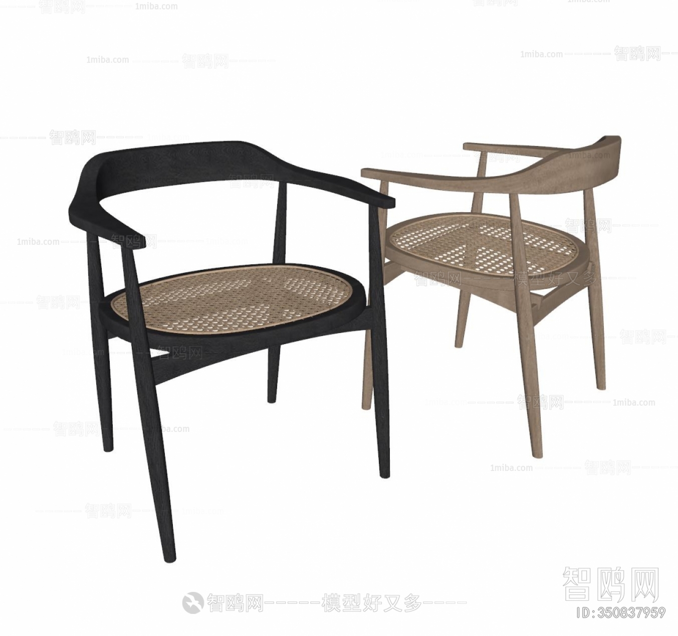 现代藤编餐椅组合