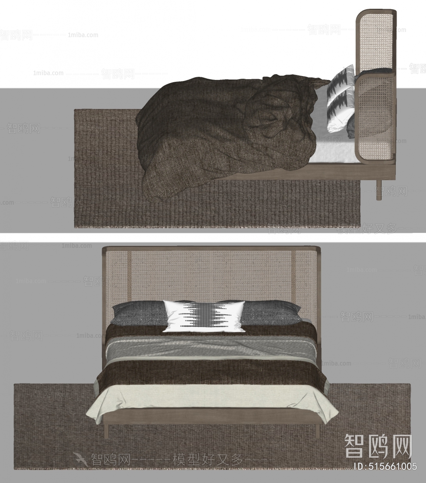 Wabi-sabi Style Double Bed