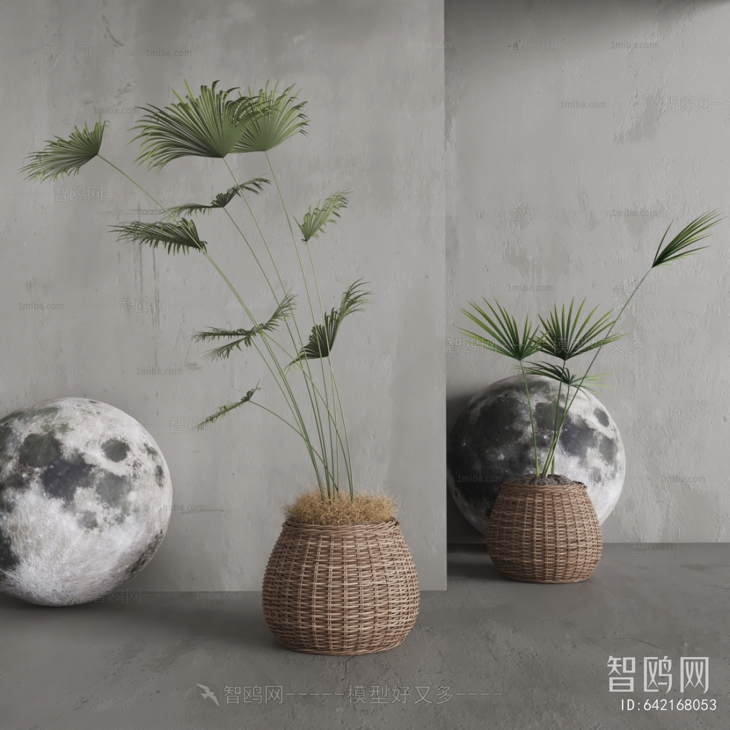 Wabi-sabi Style Ground Green Plant Potted Plants