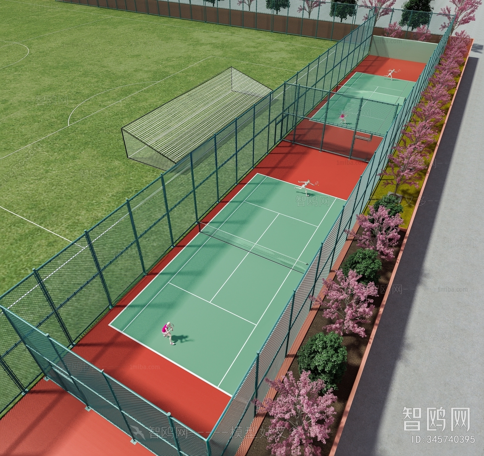 现代学校网球体育场