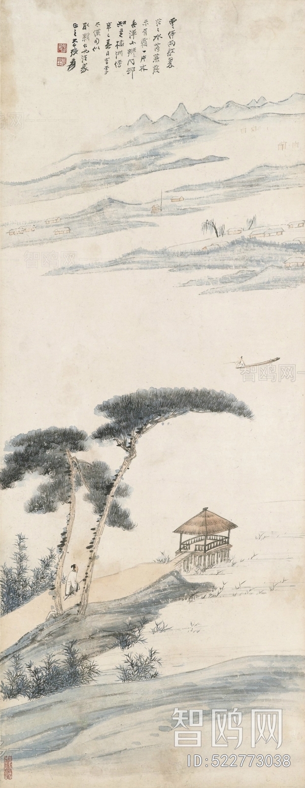 张大千国画水墨画山水画