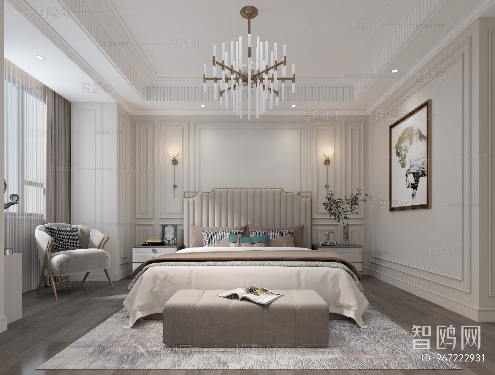 Simple European Style Bedroom