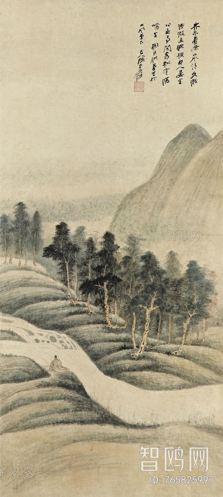 张大千国画水墨画山水画