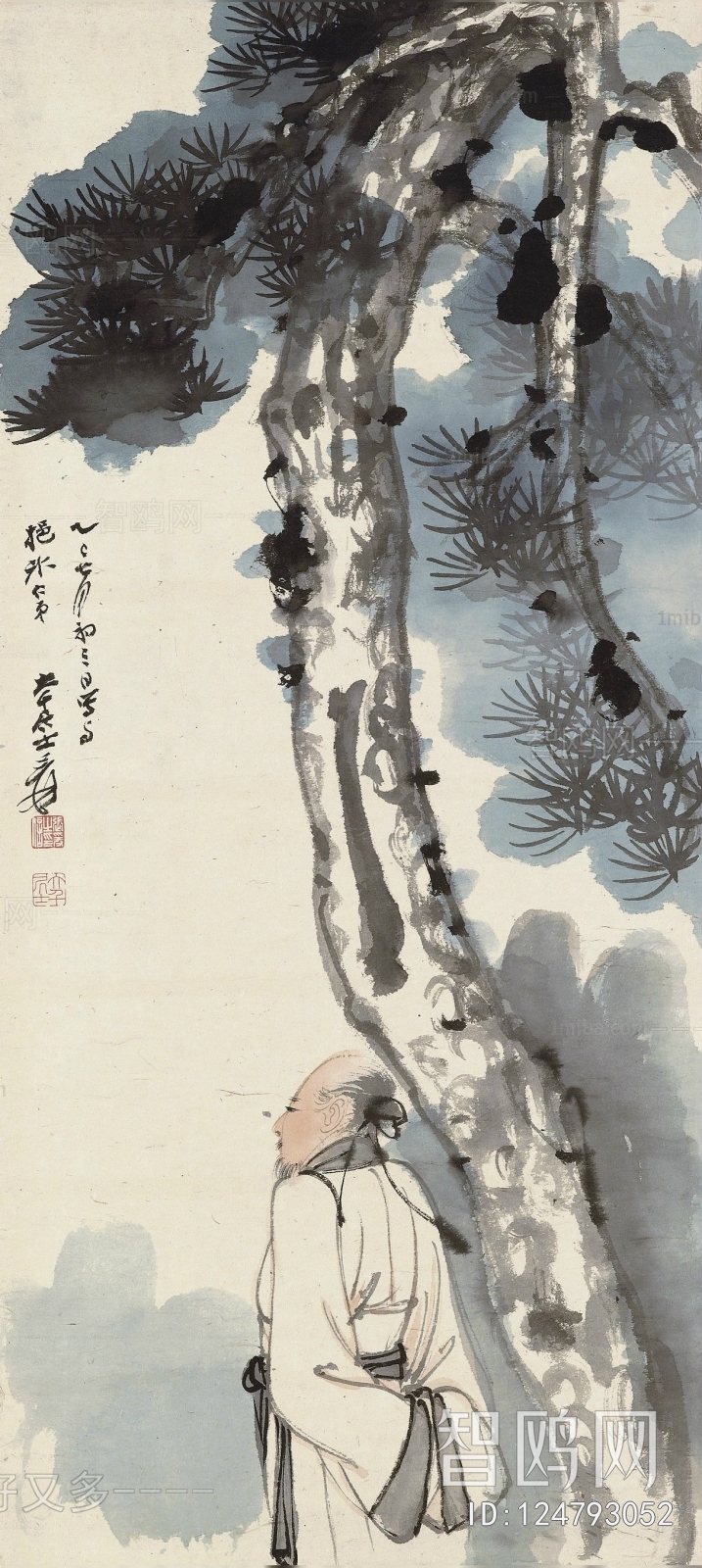 张大千国画水墨画山水画