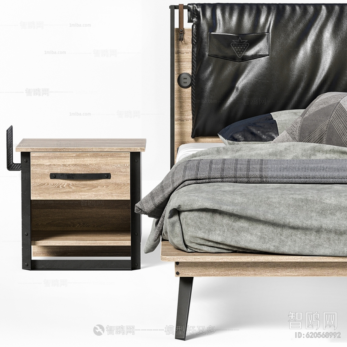 Industrial Style Double Bed