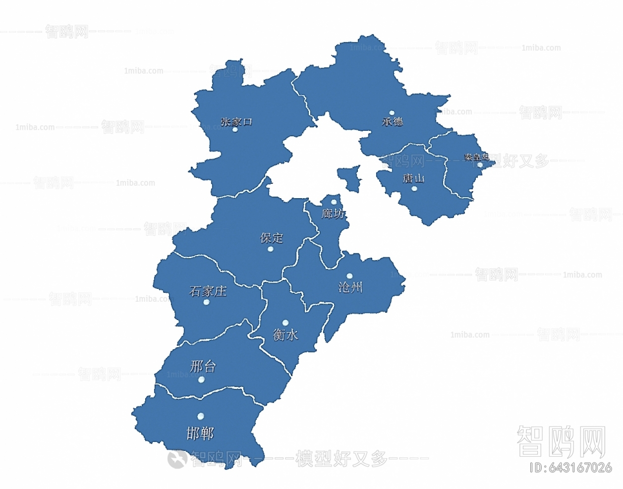 现代河北地图墙饰挂件