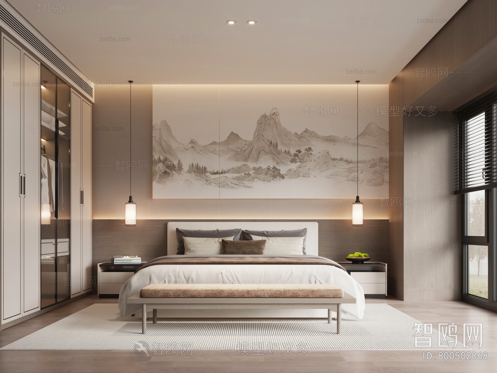 New Chinese Style Bedroom