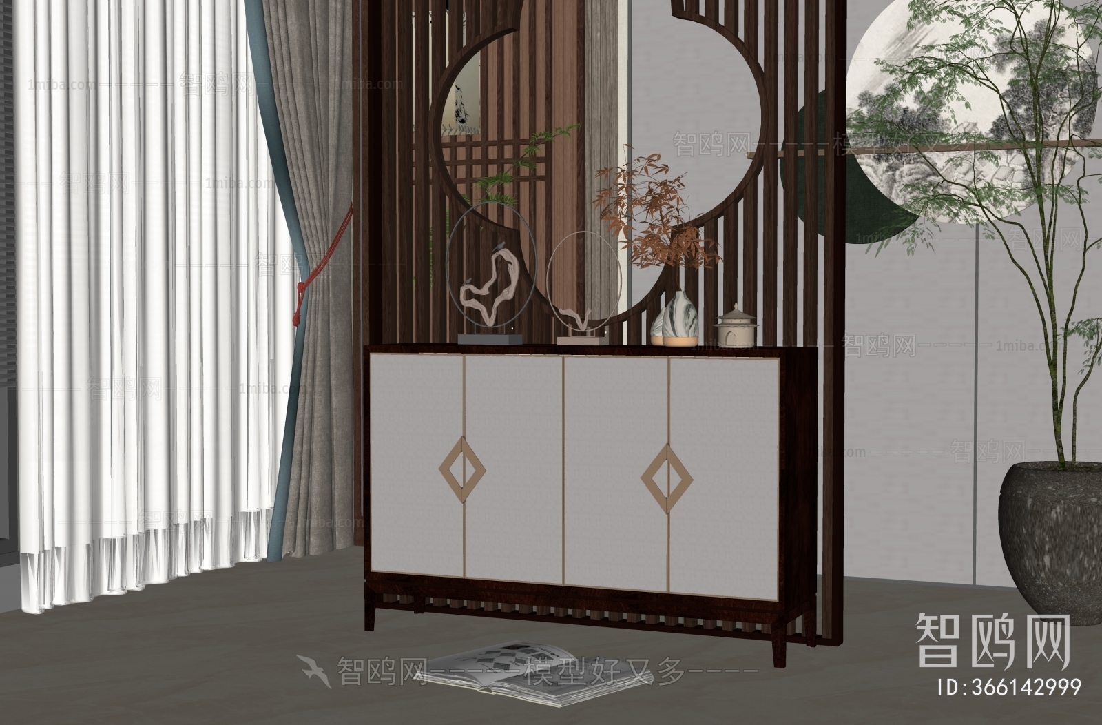 New Chinese Style Entrance Cabinet