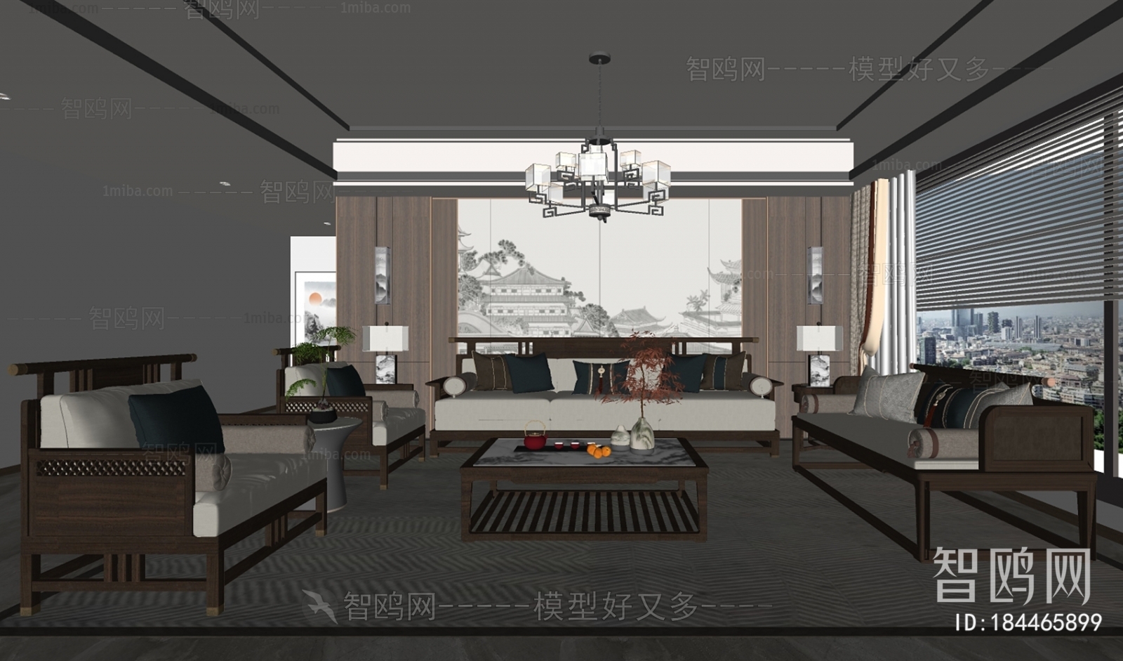 New Chinese Style A Living Room