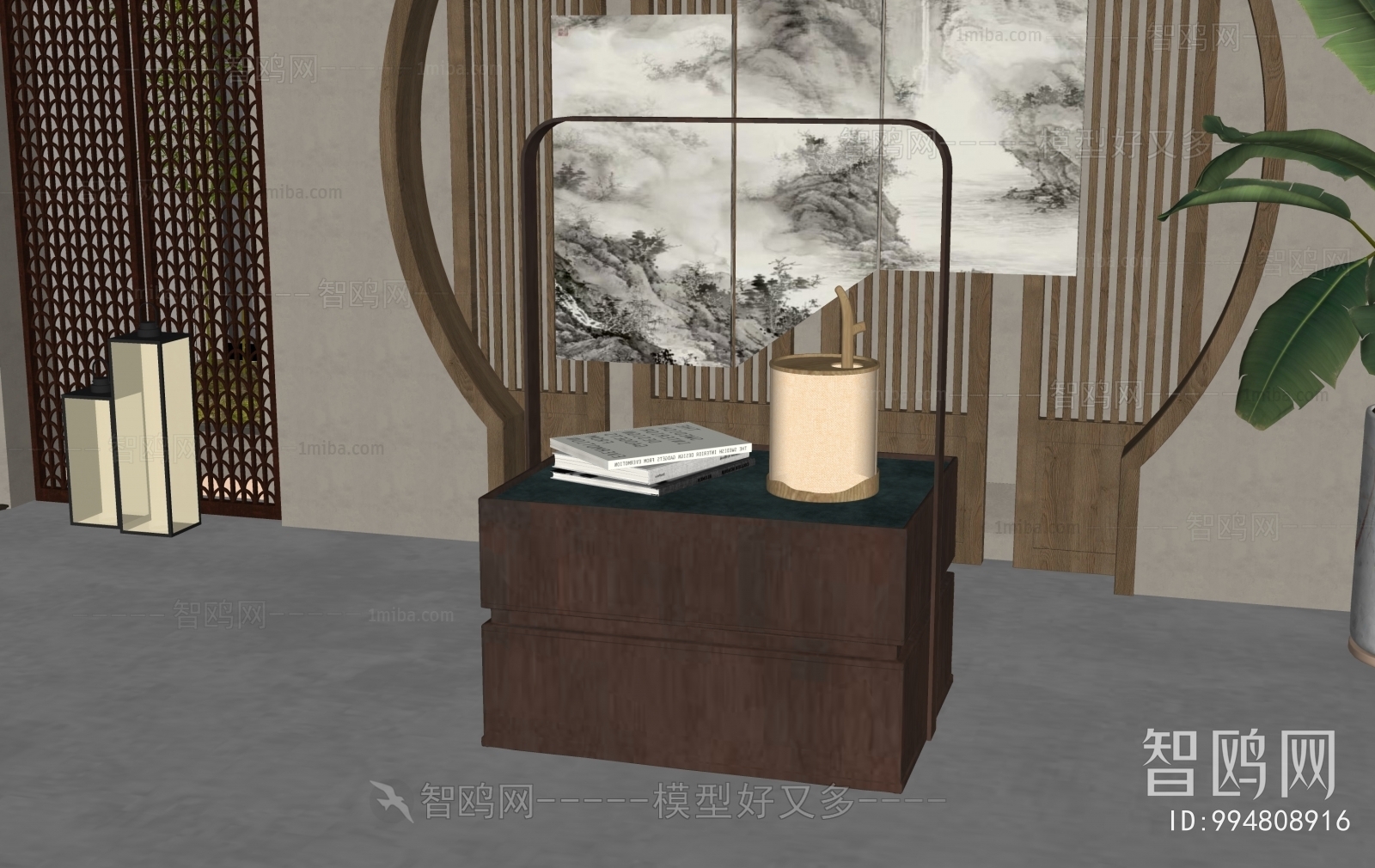 New Chinese Style Bedside Cupboard