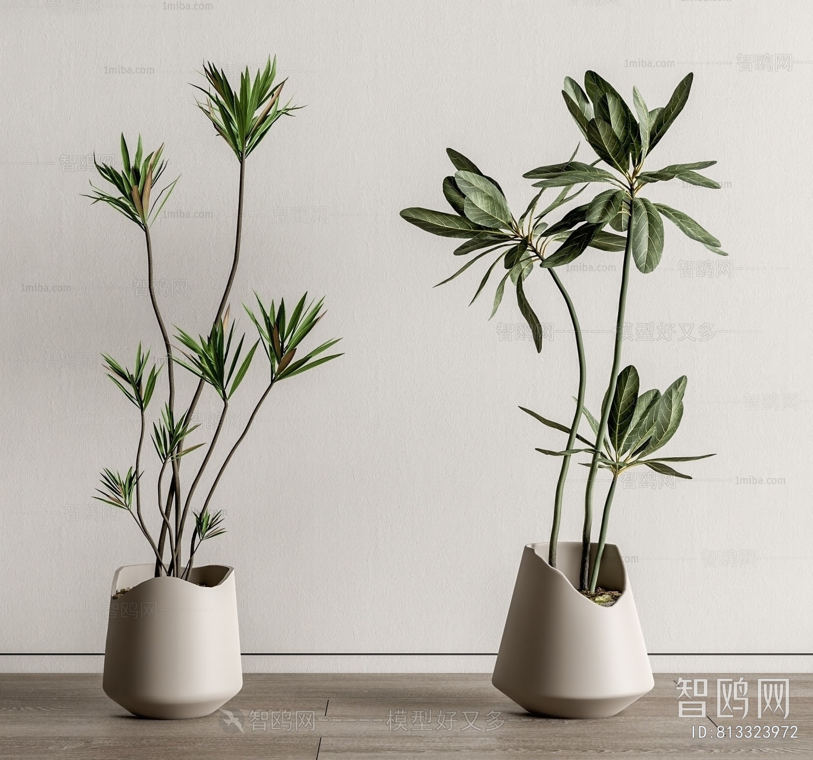 Modern Ground Green Plant Potted Plants