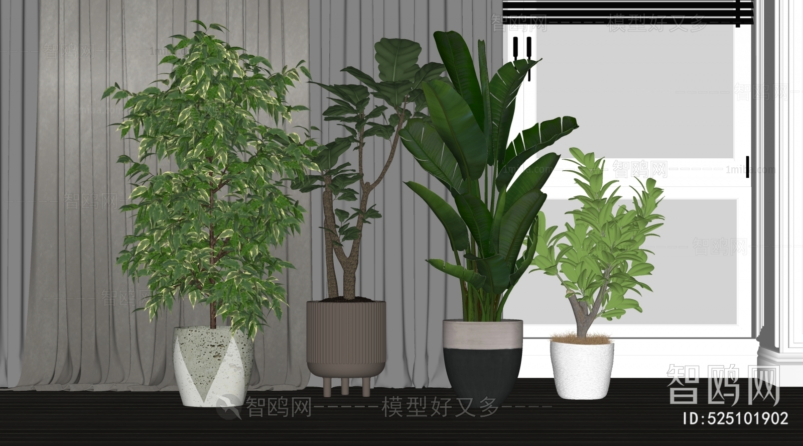 Modern Ground Green Plant Potted Plants