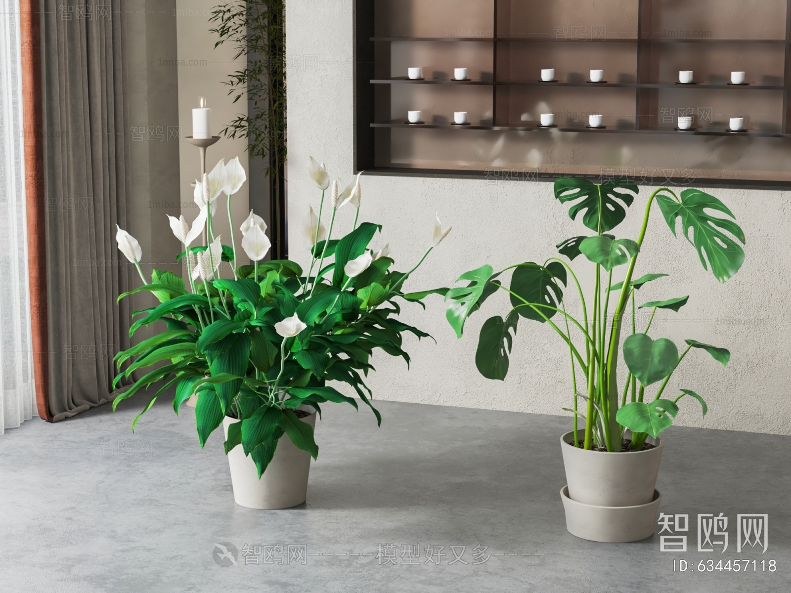 Modern Ground Green Plant Potted Plants