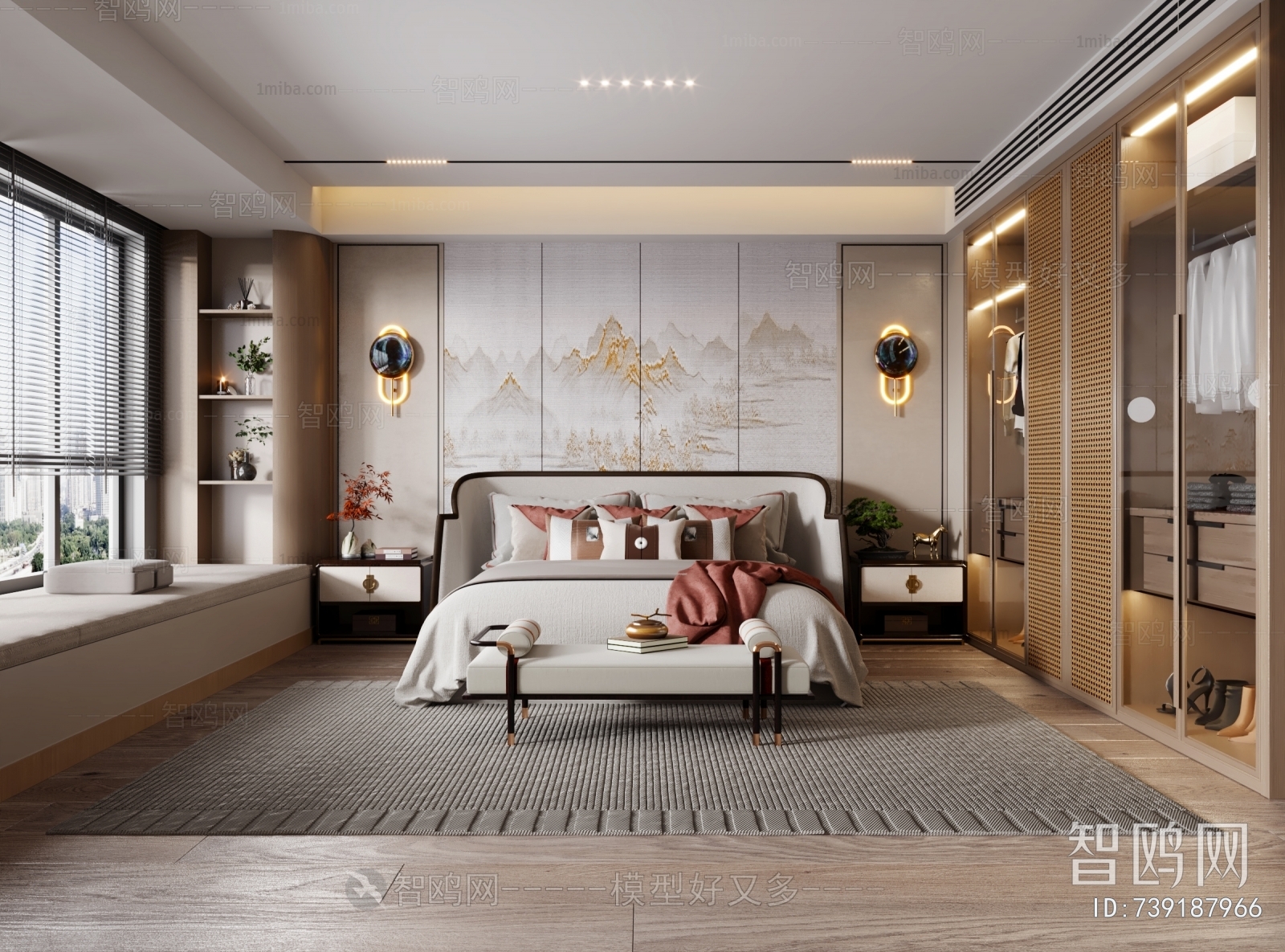 New Chinese Style Bedroom