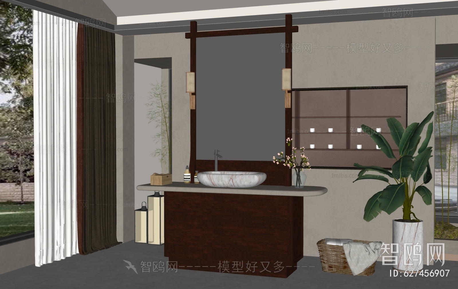 New Chinese Style Bathroom Cabinet