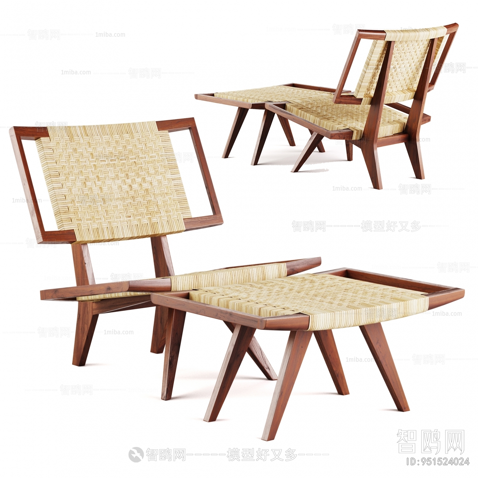Japanese Style Wabi-sabi Style Lounge Chair
