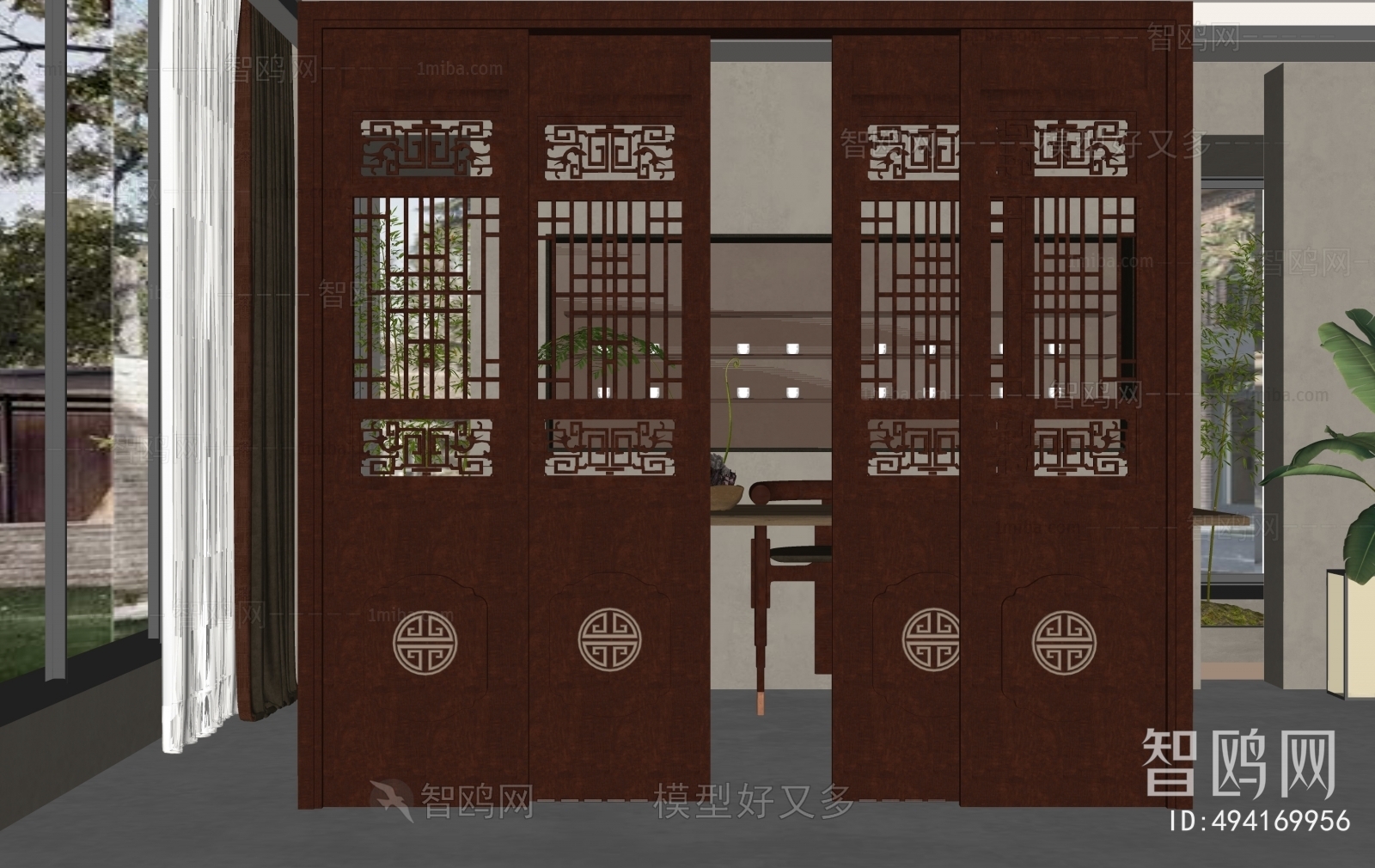 Chinese Style Sliding Door