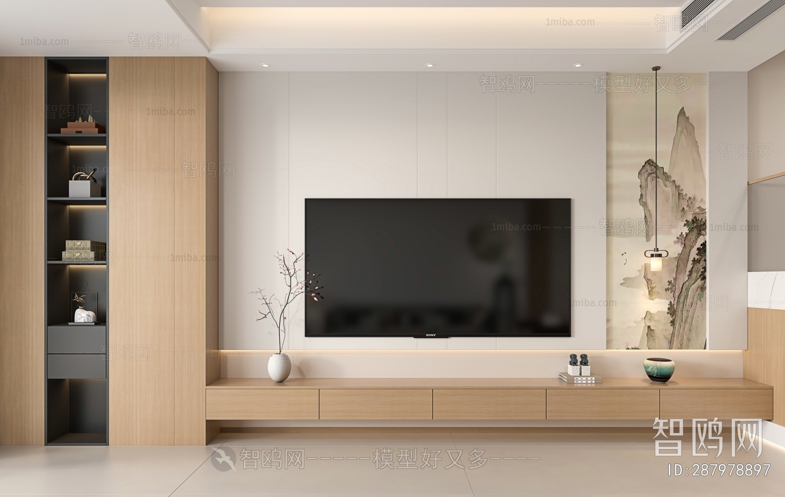 New Chinese Style TV Wall