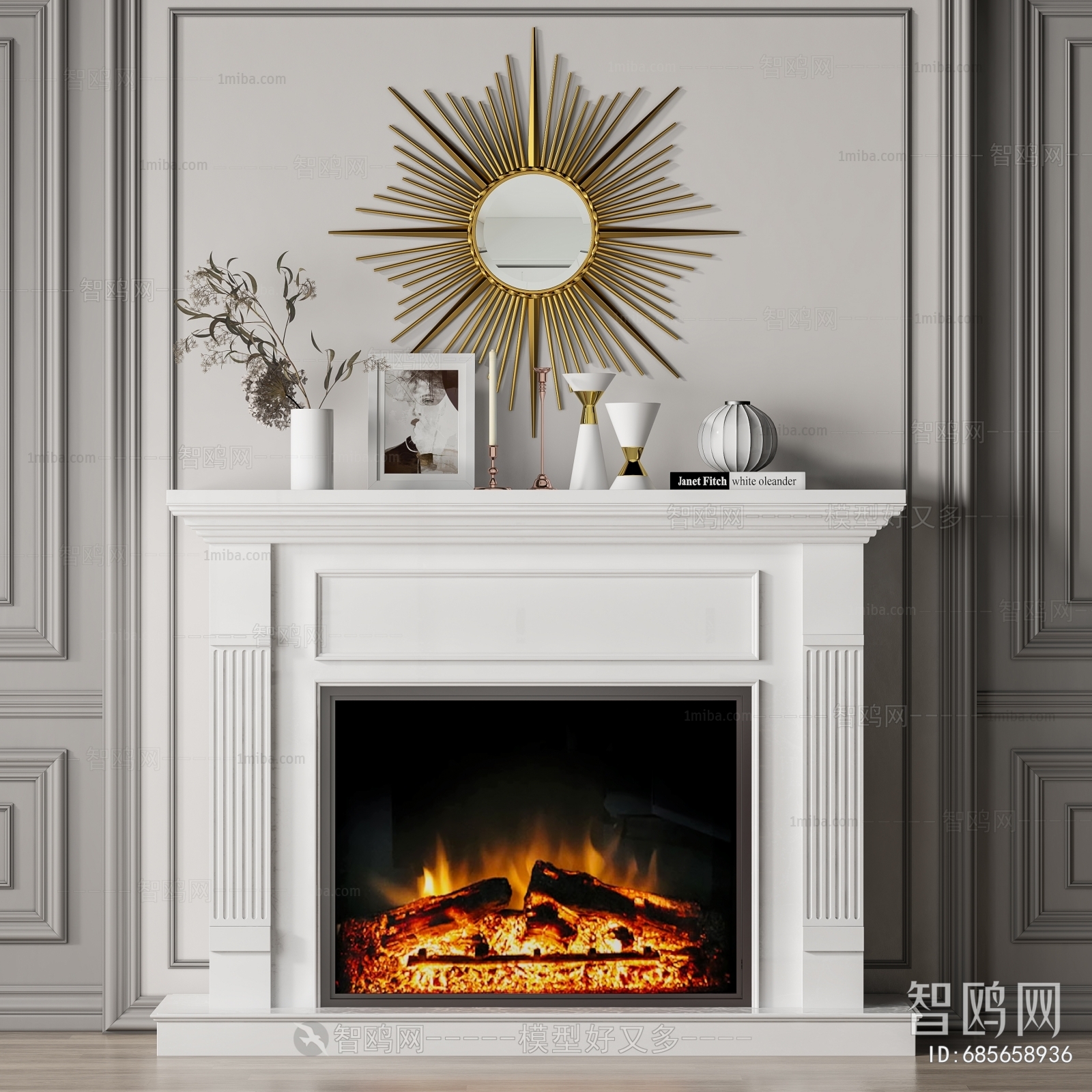 Simple European Style Fireplace