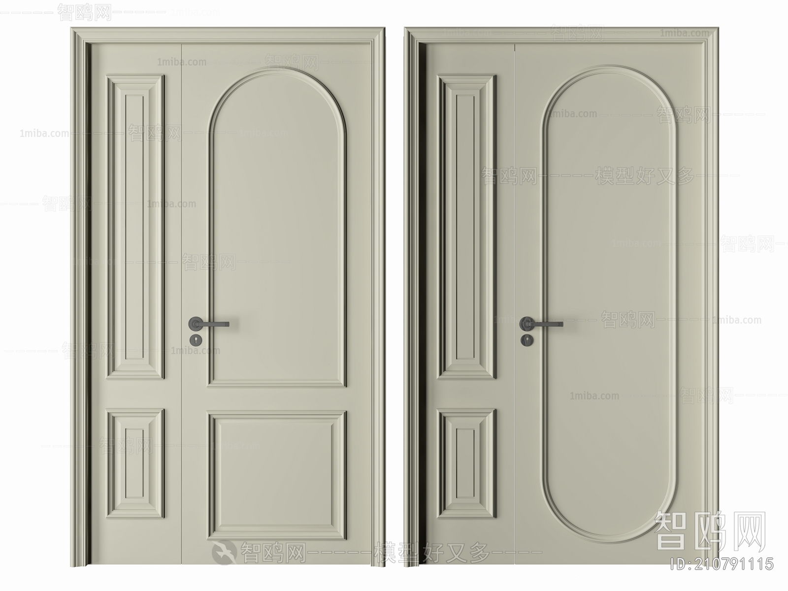 French Style Unequal Double Door
