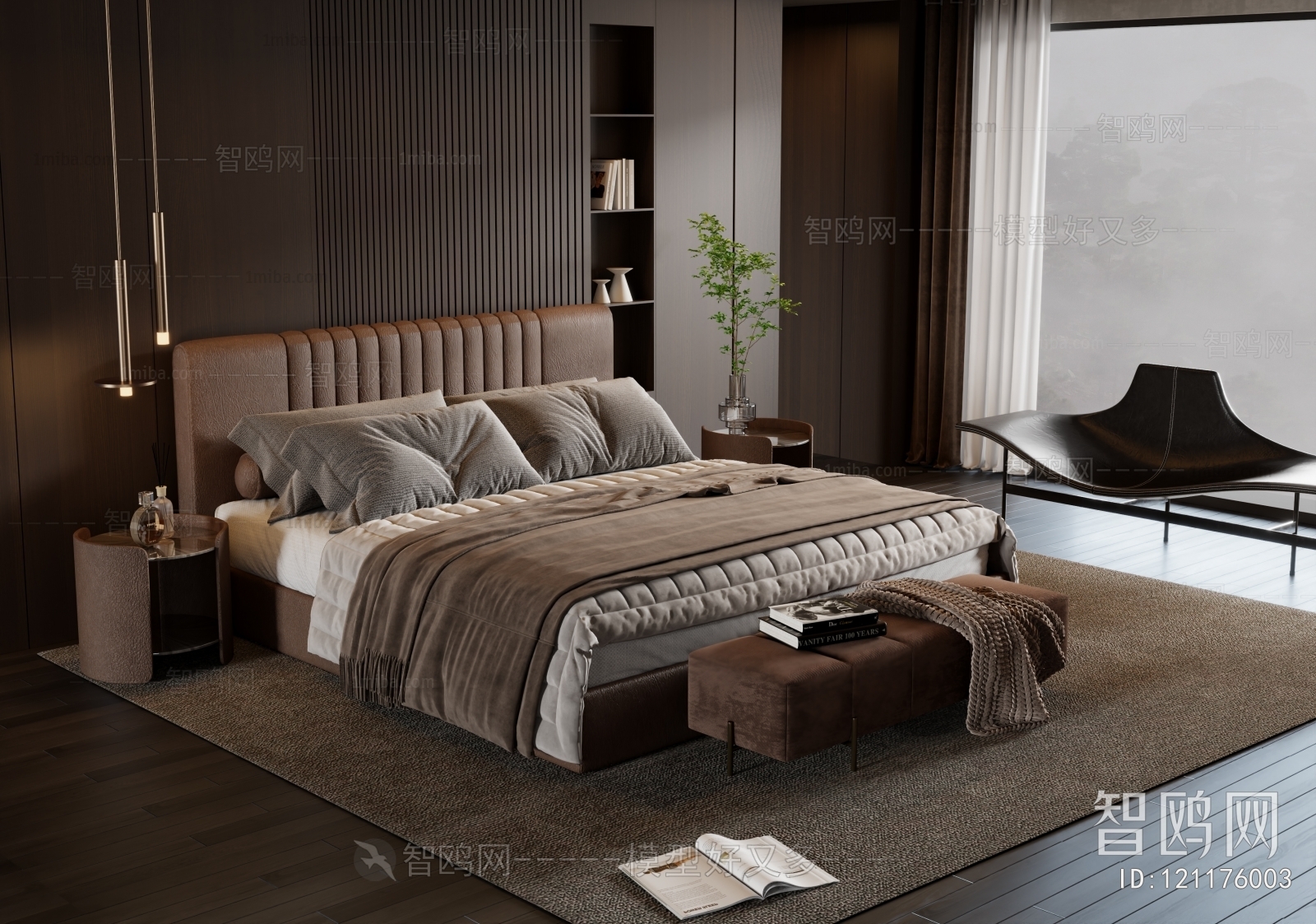 Minotti现代意式卧室3D模型下载