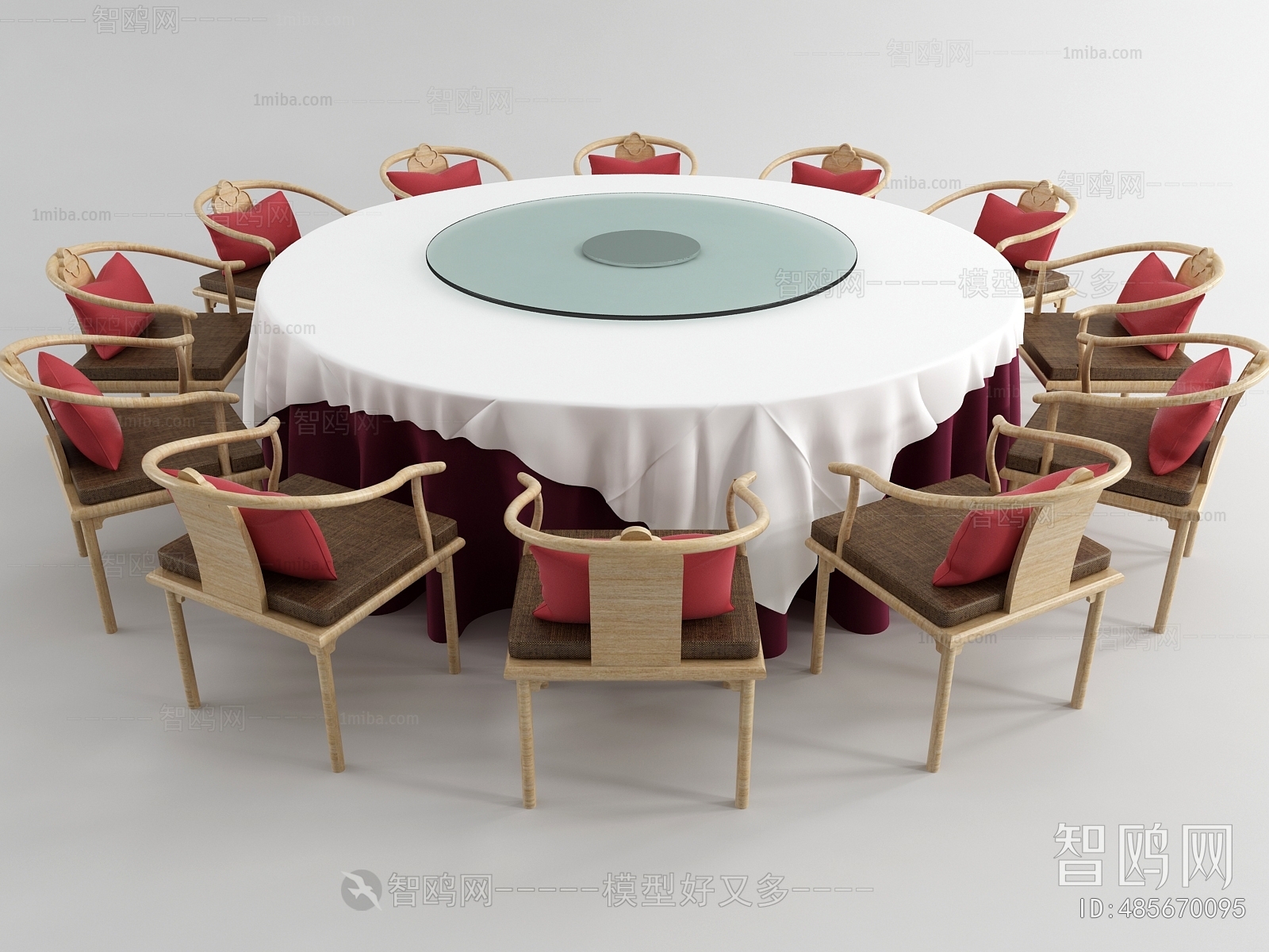 新中式圆餐桌 太师椅