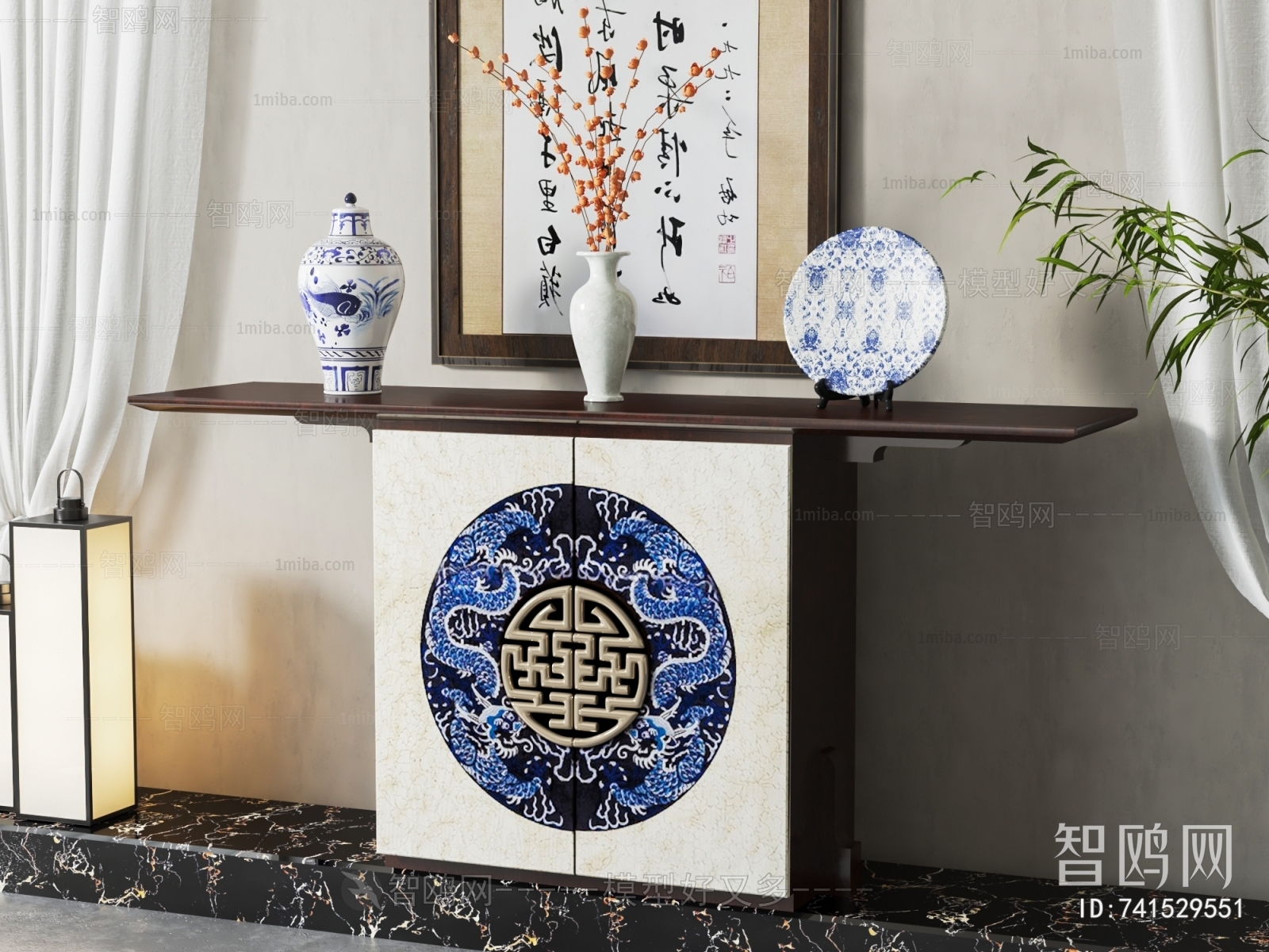 Chinese Style Entrance Cabinet