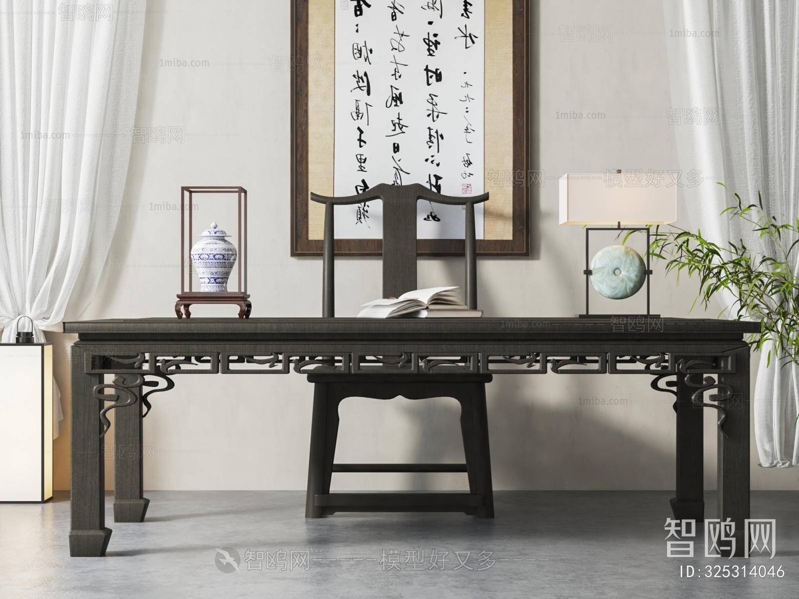 中式书桌椅组合