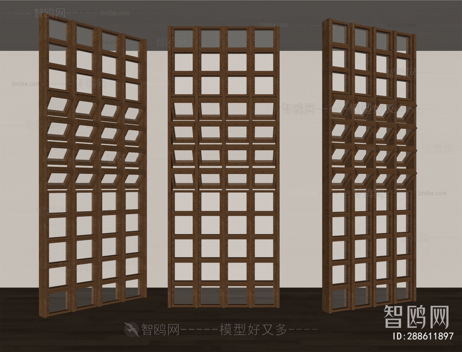 Wabi-sabi Style Glass Screen Partition