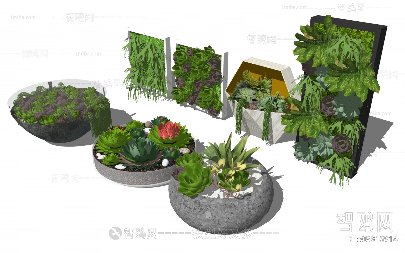 Modern Ground Green Plant Potted Plants