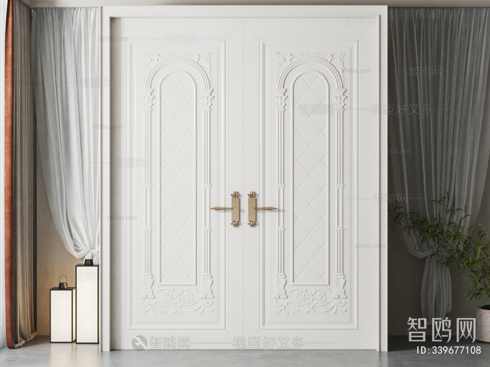 Simple European Style Double Door