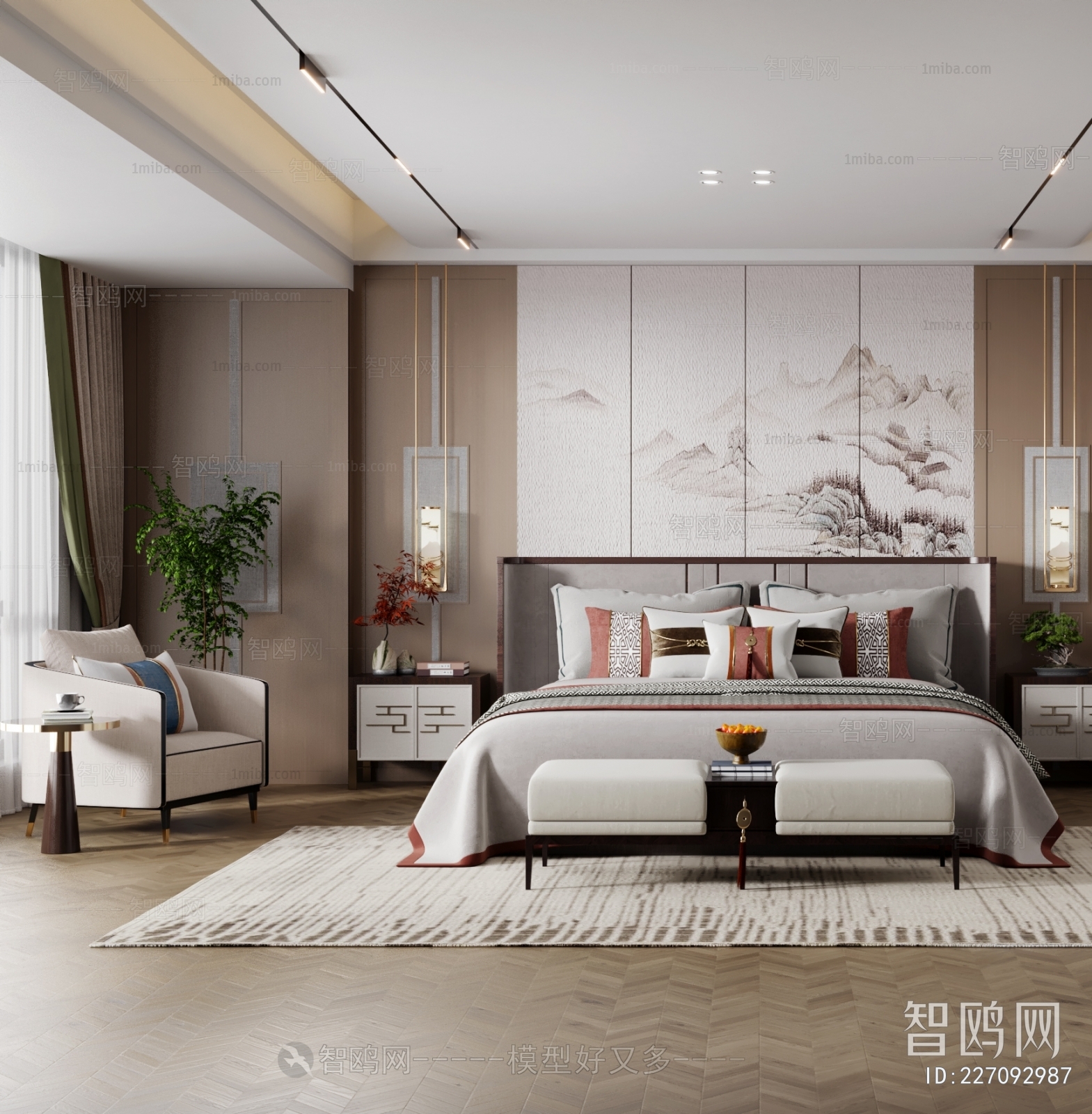 New Chinese Style Bedroom