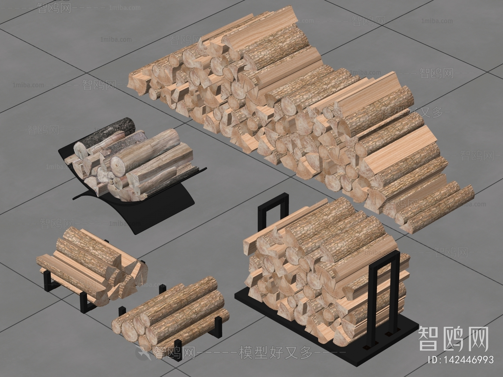 现代木柴堆 柴火堆