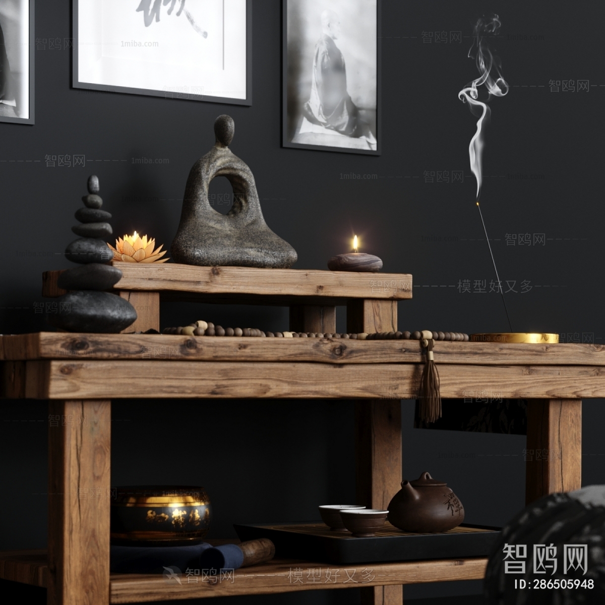 新中式佛龛供桌禅意摆件
