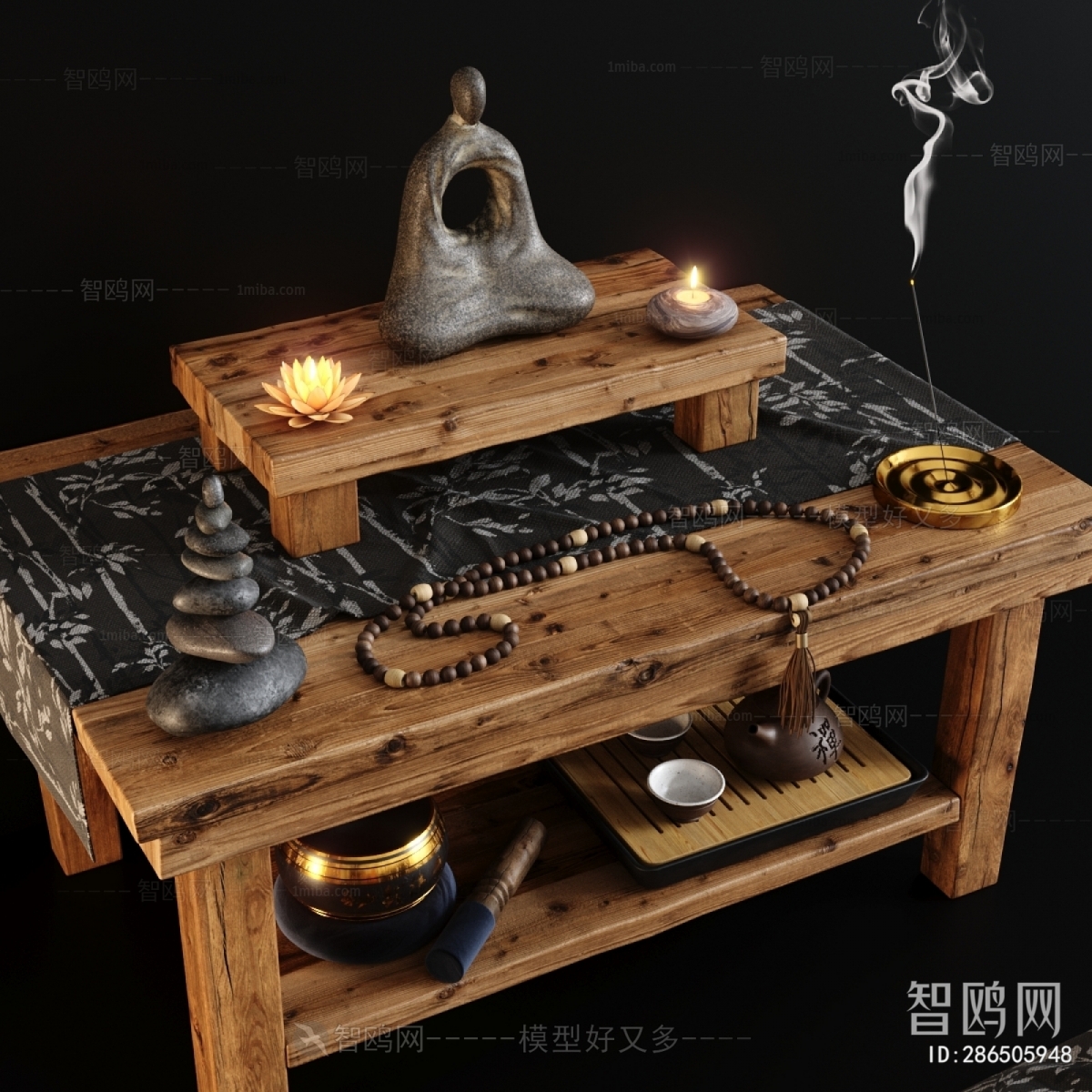 新中式佛龛供桌禅意摆件