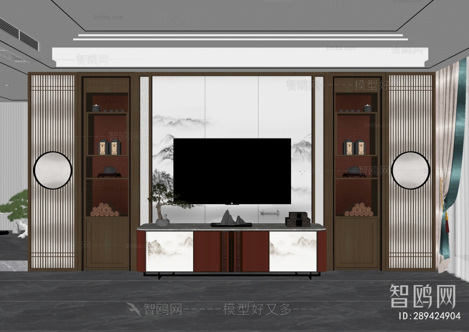 New Chinese Style TV Wall