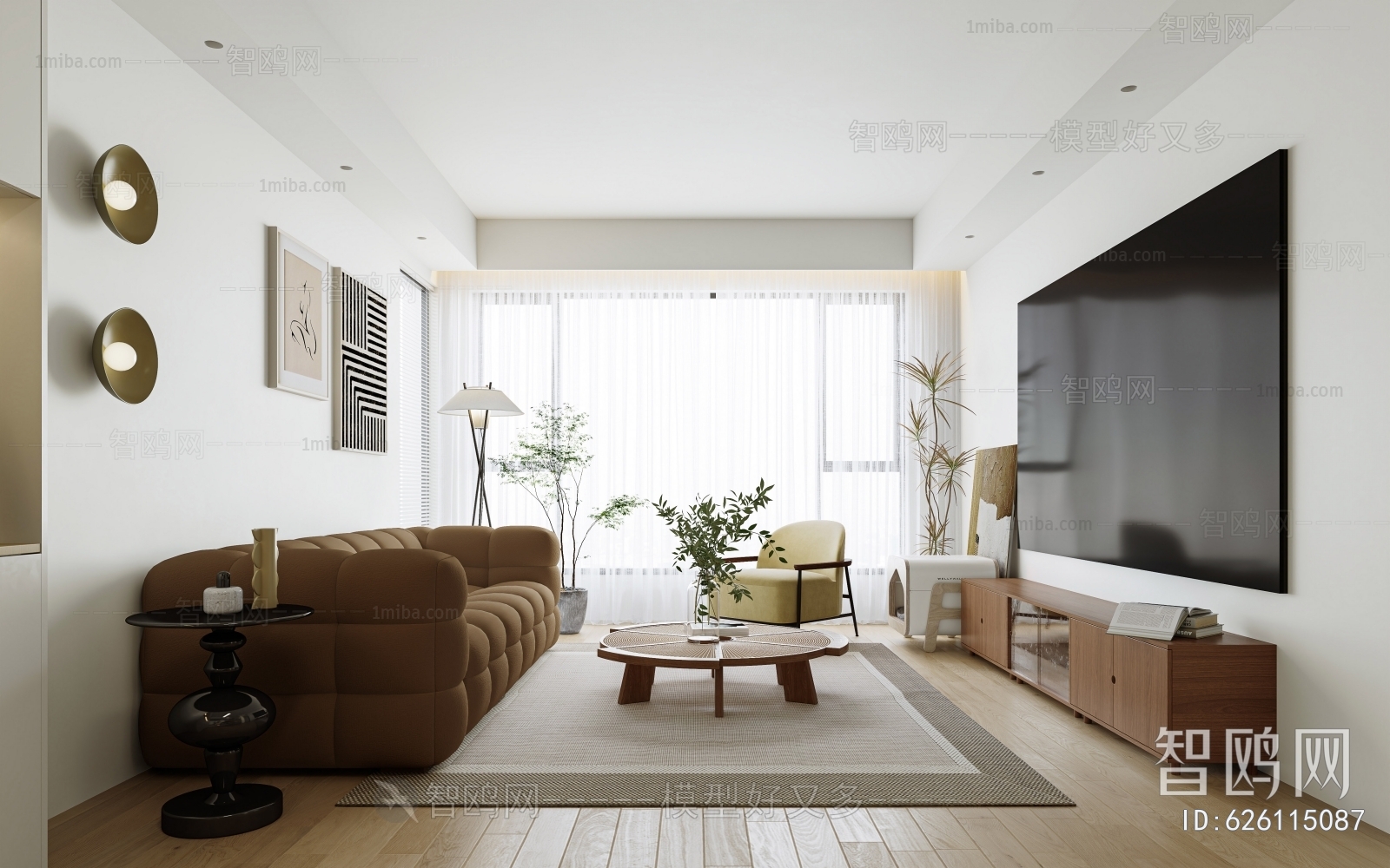 Modern Wabi-sabi Style A Living Room