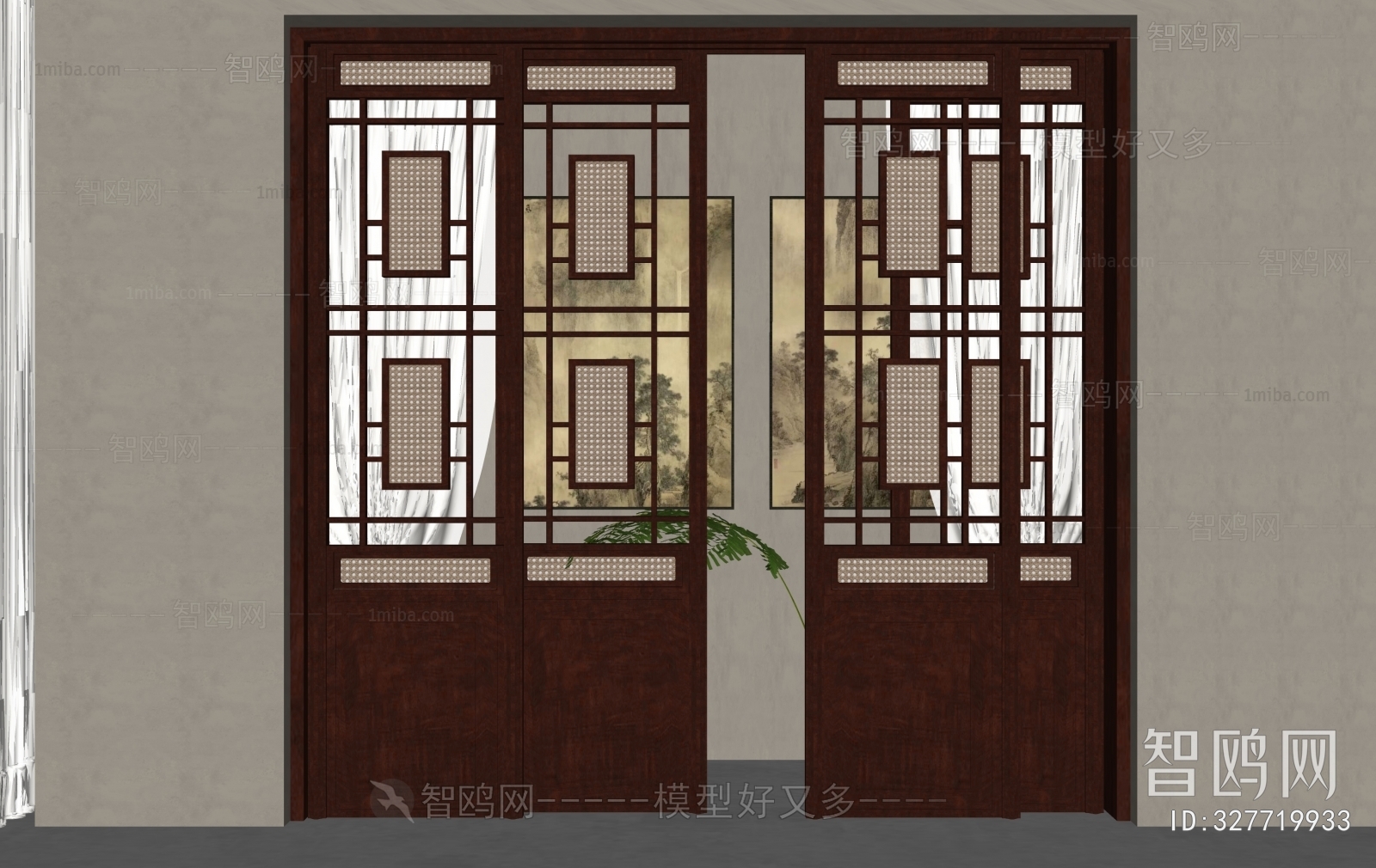 New Chinese Style Sliding Door